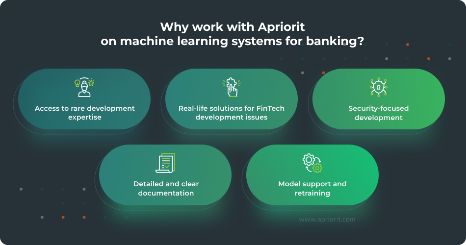 Why work with Apriorit
on machine learning systems for banking